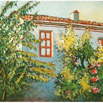 「Tuscan country hous…」というタイトルの絵画 Rita Monacoによって, オリジナルのアートワーク, オイル