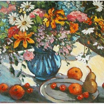 「Still life with gar…」というタイトルの絵画 Rita Monacoによって, オリジナルのアートワーク, オイル