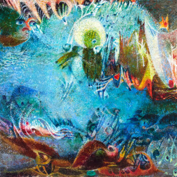 Peinture intitulée "Légende de la mer 2" par Raphy, Œuvre d'art originale, Huile Monté sur Châssis en bois
