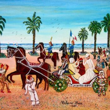 Peinture intitulée "CARNAVAL DE NICE 19…" par Rose Calvino, Œuvre d'art originale