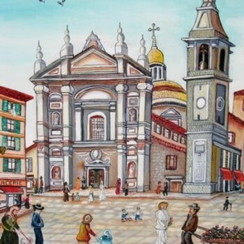 Peinture intitulée "Cathedrale sainte r…" par Rose Calvino, Œuvre d'art originale
