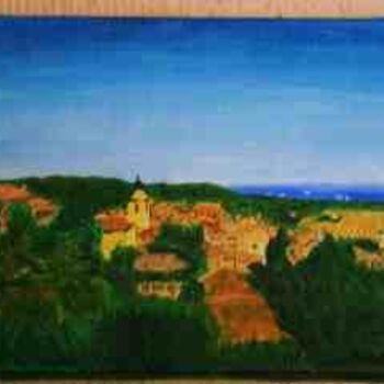 Peinture intitulée "Ramatuelle vue du v…" par Jean Guyou, Œuvre d'art originale, Huile