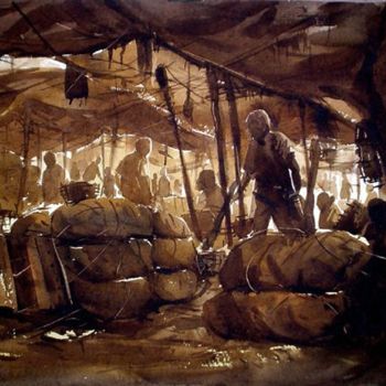 「Market08」というタイトルの絵画 Kishore Singhによって, オリジナルのアートワーク