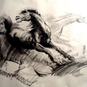 Painting titled "Horse12" by Kishore Singh, Original Artwork