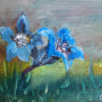 Peinture intitulée "Fleurs" par Geneviève, Œuvre d'art originale