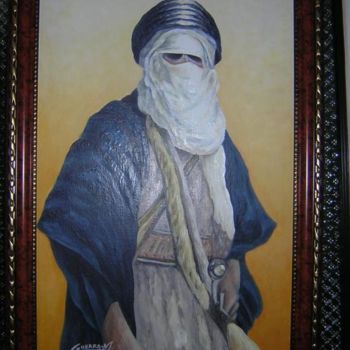 Peinture intitulée "l'homme bleu" par Mounirart, Œuvre d'art originale