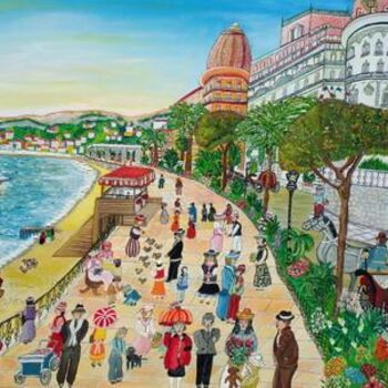 Peinture intitulée "LE NEGRESCO promena…" par Rose Calvino, Œuvre d'art originale