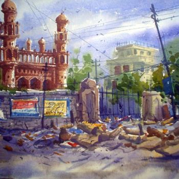 Peinture intitulée "Hyderabad02" par Kishore Singh, Œuvre d'art originale