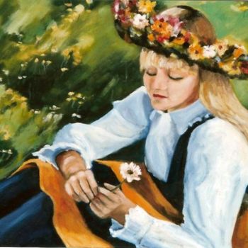 Ζωγραφική με τίτλο "Une margerite" από Maurice Tessier, Αυθεντικά έργα τέχνης