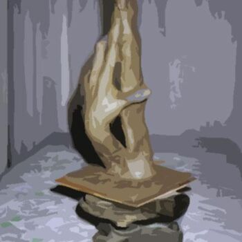 Sculpture intitulée "sculpture-main2-lib…" par Farid Ait Aoudia, Œuvre d'art originale