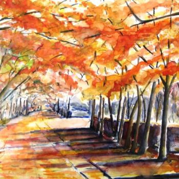 Peinture intitulée "automne" par Lapiche, Œuvre d'art originale
