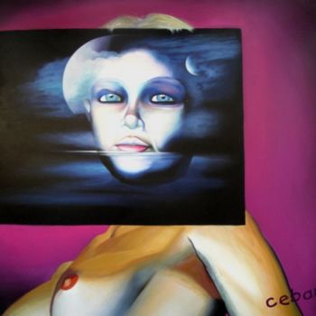 Painting titled "Model" by Cebarre, Original Artwork, Oil