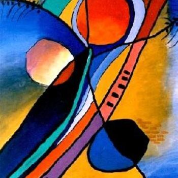 Peinture intitulée "PAYSAGE ORIENTAL (P…" par H . Mortazavi, Œuvre d'art originale, Acrylique