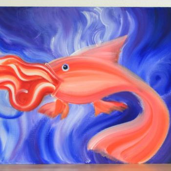 Painting titled "Ice Cream Devouring…" by Zetem, Original Artwork, Oil