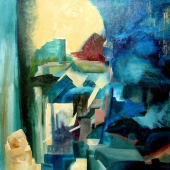 Peinture intitulée "ville" par Noëlle Dauby, Œuvre d'art originale