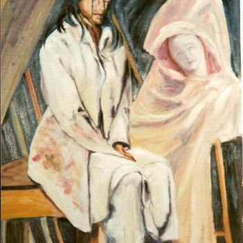 Painting titled "C'est qui le model" by Maurice Tessier, Original Artwork
