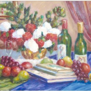 Ζωγραφική με τίτλο "Oeillets rouge et b…" από Maurice Tessier, Αυθεντικά έργα τέχνης