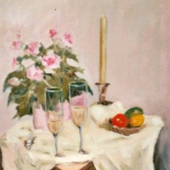 Ζωγραφική με τίτλο "Fleurs champagne et…" από Maurice Tessier, Αυθεντικά έργα τέχνης