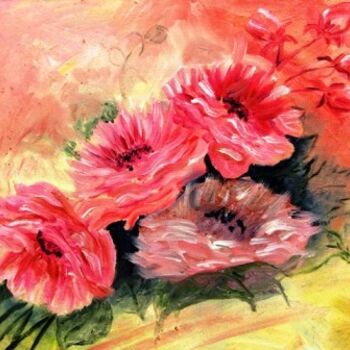 Pintura intitulada "Rosas em rosa" por Maria Lucia Pacheco, Obras de arte originais, Óleo