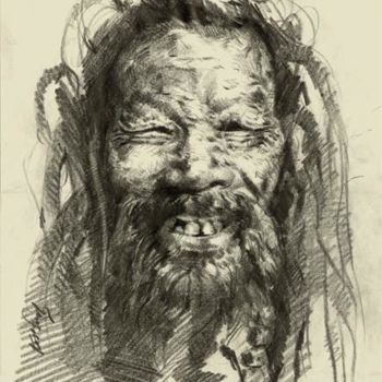 Painting titled "Sketch _Babajee." by Kishore Singh, Original Artwork