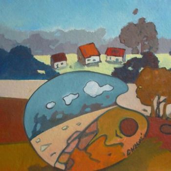 Peinture intitulée "Palette en partance" par Evelyne Hervé, Œuvre d'art originale, Huile
