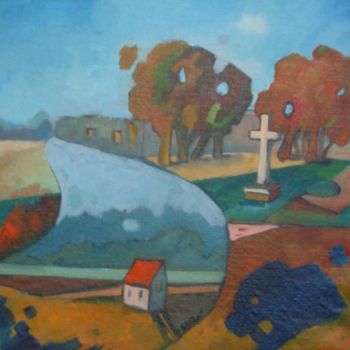 Peinture intitulée "Route promise" par Evelyne Hervé, Œuvre d'art originale, Huile