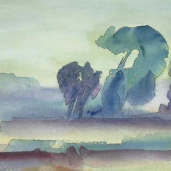 Peinture intitulée "Java menthe à l'eau" par Evelyne Hervé, Œuvre d'art originale, Huile