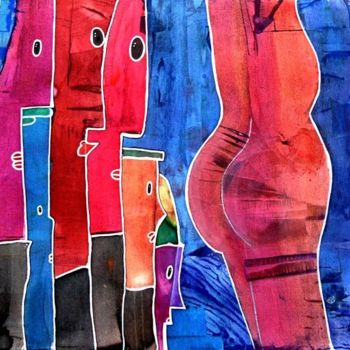 Pittura intitolato "LES VOYEURS" da Catherine Wagner  Dudenhoeffer, Opera d'arte originale
