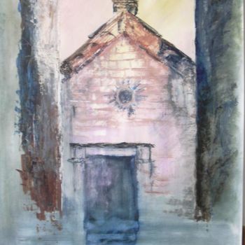 Peinture intitulée "Chapelle à Lopud" par Nathalie Torrents, Œuvre d'art originale