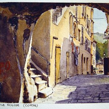 Ζωγραφική με τίτλο "Rue de nuit Ile Rou…" από Marcel Boos, Αυθεντικά έργα τέχνης