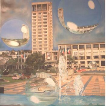 Peinture intitulée "unesco reflet" par Manu Surreabulliste, Œuvre d'art originale, Huile