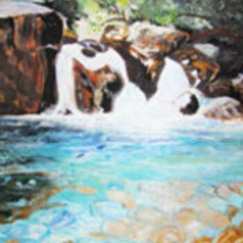 Ζωγραφική με τίτλο "bassin naturel de G…" από Josette Bourgeois, Αυθεντικά έργα τέχνης, Λάδι