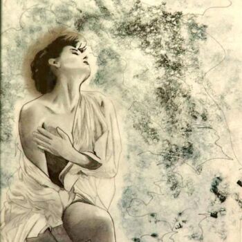 Peinture intitulée "femme assise" par Manu Surreabulliste, Œuvre d'art originale