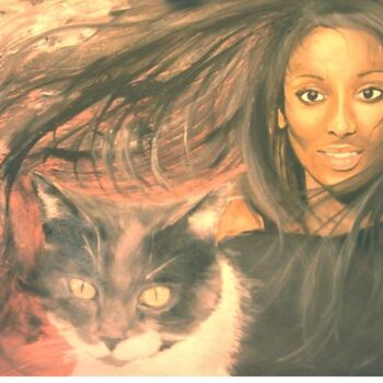 Peinture intitulée "felines" par Manu Surreabulliste, Œuvre d'art originale