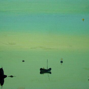 Painting titled "A green lagoon with…" by Rob Arbouw, Original Artwork