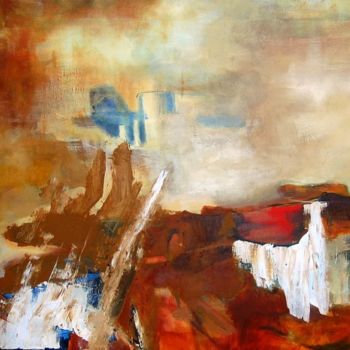 Peinture intitulée "terres abimées" par Noëlle Dauby, Œuvre d'art originale