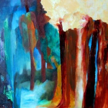 Peinture intitulée "le bois de quinacri…" par Noëlle Dauby, Œuvre d'art originale