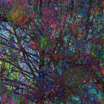 Digital Arts titled "Crimson shadow tree" by Millenia Foxtrot (Shadow Zero), Original Artwork