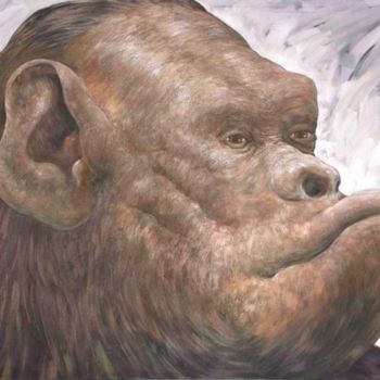 Painting titled "Prométhée" by Alexandre Houllier, Original Artwork, Oil