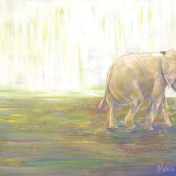 Painting titled "Balladeur lointain" by Alexandre Houllier, Original Artwork, Oil