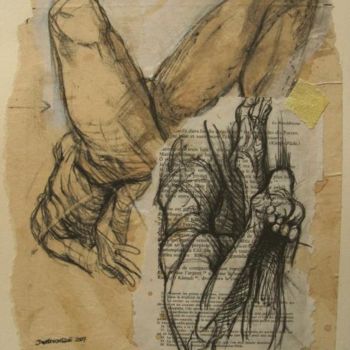 제목이 "Contrecollé"인 미술작품 Claude Duvauchelle로, 원작, 기름