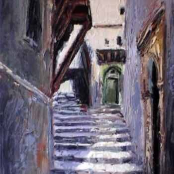 Peinture intitulée "Casbah 2" par M'Hamed Saci, Œuvre d'art originale
