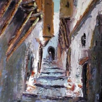 Ζωγραφική με τίτλο "Casbah 4" από M'Hamed Saci, Αυθεντικά έργα τέχνης