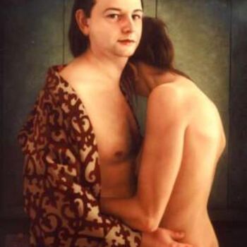 Painting titled "Schuilplaats 2" by Ellen De Groot, Original Artwork
