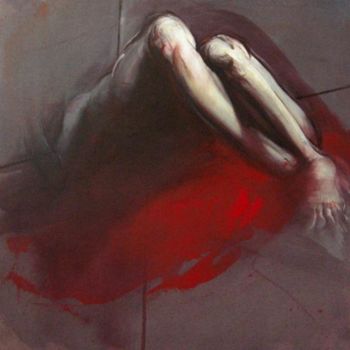 Schilderij getiteld "Jambes et taches ro…" door Claude Duvauchelle, Origineel Kunstwerk, Acryl Gemonteerd op Frame voor hout…