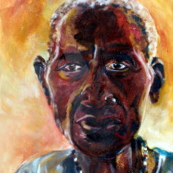 Peinture intitulée "... Kouakou ..." par Anne-Frédérique Ferret, Œuvre d'art originale, Huile
