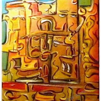 Painting titled "Men in Hats" by Leonardus Aarts, Original Artwork