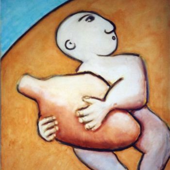Painting titled "The Urn Thief" by Bradley Owen, Original Artwork, Oil