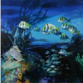 Painting titled "Nocturno" by Rafael Espitia Perea, Original Artwork