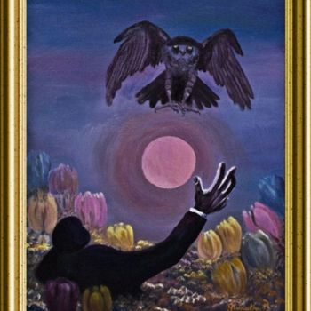 Peinture intitulée "Pleine lune" par Térégia, Œuvre d'art originale